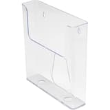 A4 portrait, à poser ou à fixer au mur Porte-brochures à dos plat DEFLECTO - Porte-brochures à dos plat deflecto A4, 1 compartiment, transparent, vu de trois quarts
