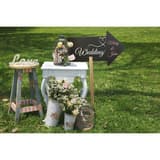 Flèche, double face, 67 x 49 cm Ardoise piquet SILHOUETTE SECURIT - Ardoise piquet Securit SILHOUETTE flèche plantée dans une pelouse pour un mariage