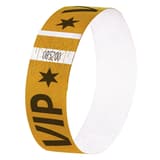 255 x 25 mm, lot de 120, or Bracelet tyvek VIP Super Soft SIGEL - Bracelet tyvek VIP sigel or à étoiles noires, numéroté