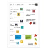 30 x 43 cm en portrait, textes en français Planning hebdomadaire magnétique Exaplanner Perso EXACOMPTA - Planning EXACOMPTA Exaplanner Perso garni de magnets et de notes de la semaine