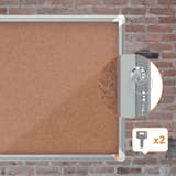 Intérieure, fond en liège, 8 x A4 Vitrine d'affichage Premium Plus NOBO - Vitrine d'affichage d'intérieur nobo Premium Plus en liège 8 x A4, serrure latérale