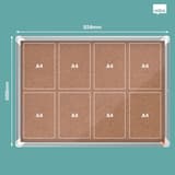 Intérieure, fond en liège, 8 x A4 Vitrine d'affichage Premium Plus NOBO - Vitrine d'affichage d'intérieur nobo Premium Plus en liège 8 x A4, plan des emplacements A4
