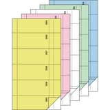 5 couleurs, 105 x 200 mm, 360 coupons chacun Carnet de commande avec carbone, lot de 5 SIGEL - Lot de 5 carnets de commande sigel en éventail : jaune, rose, blanc, vert et bleu
