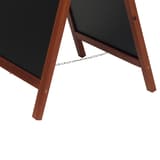 Hauteur 85 cm, double face, cadre acajou Stop-trottoir ardoise DELUXE SECURIT - Chaînette de retenue du stop-trottoir Securit DELUXE