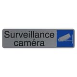 Aspect aluminium brossé, 165 x 44 mm Plaque Surveillance caméra adhésive 67153E EXACOMPTA - Plaque adhésive Surveillance caméra EXACOMPTA 67153E, pictogramme caméra bleu