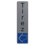 Aspect aluminium brossé, 44 x 165 mm Plaque Tirez adhésive 67158E EXACOMPTA - Plaque adhésive Tirez EXACOMPTA 67158E verticale, flèche bleue
