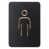 Contreplaqué noir, 105 x 150 mm Plaque WC hommes 421033 EUROPEL - Plaque WC hommes EUROPEL 421033, silhouette fraisée dans le contreplaqué noir