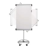 Tableau pivotant portrait ou paysage, pied rond à 5 roulettes Paperboard mobile flip2use MAUL - Rotation du tableau du paperboard MAULsolid flip2use