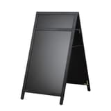 Avec en-tête, 660 x 1 280 mm, noir mat Stop-trottoir ardoise DELUXE EUROPEL - Stop-trottoir EUROPEL DELUXE noir mat, vue de trois quarts