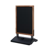 Socle lestable sur roulettes, pin naturel Stop-trottoir ardoise oscillant SWING EUROPEL - Stop-trottoir EUROPEL SWING, vue de trois quarts