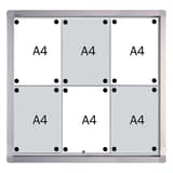 Intérieure, portes coulissantes, fond magnétique, 6 x A4 Vitrine d'affichage PRO FRANKEN - Vitrine d'affichage FRANKEN PRO à portes coulissantes 6 x A4, emplacements A4