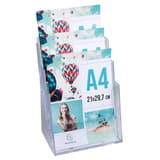 A4 portrait, 3 compartiments Porte-brochures à dos haut EXACOMPTA - Porte-brochures à dos haut EXACOMPTA A4, 3 compartiments, cristal, garni de documents