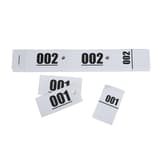 Carnet de 50, trous pour cintre, 200 x 30 mm Ticket vestiaire à 3 volets EXACOMPTA - Ticket vestiaire EXACOMPTA détaché en 3 volets numérotés