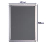 Extérieur abrité, fond en feutre gris, 4 x A4 Vitrine d'affichage ECO FRANKEN - Vitrine d'affichage FRANKEN ECO en feutre gris 4 x A4, vue de face avec cotes