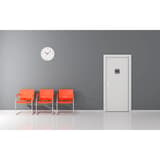 Carré, aspect aluminium brossé, 75 x 75 mm Panneau Privé adhésif 67177E EXACOMPTA - Panneau Privé EXACOMPTA 67177E sur une porte de bureau