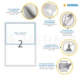 199,6 x 143,5 mm, 40 étiquettes Étiquette badge textile HERMA - Infographie des étiquettes badges HERMA 199,6 x 143,5 mm en soie d'acétate