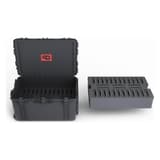 Valise de stockage pour 60 bandes ou disques 3,5 pouces USC XLarge PRODEVICE - Valise de stockage PRODEVICE USC XLarge ouverte, avec un bloc de mousse de séparation sorti