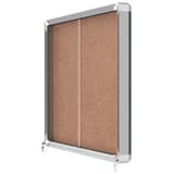Intérieure, portes coulissantes, fond en liège, 8 x A4 Vitrine d'affichage Premium Plus NOBO - Vitrine d'affichage nobo Premium Plus à portes coulissantes en liège 8 x A4, vue de profil