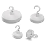 25 mm, 4 kg, blanc Crochet aimanté MAGNETOPLAN - Aimants à crochet blancs magnetoplan, plusieurs tailles de la gamme