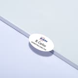 85 x 50 mm, 200 étiquettes Étiquette badge textile laser ovale AVERY - Étiquette badge ovale AVERY 85 x 50 mm imprimée