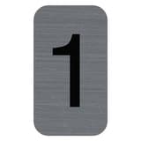 « 1 », aspect aluminium brossé, 25 x 44 mm Chiffre adhésif EXACOMPTA - Chiffre adhésif « 1 » EXACOMPTA 67181E, chiffre noir sur plaque aspect aluminium brossé, 25 x 44 mm