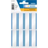 16 étiquettes, rayure bleue Étiquette badge à écrire 54 x 19 mm HERMA - Sachet HERMA de 16 étiquettes badges 54 x 19 mm à rayure bleue