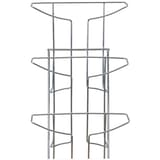7 cases A4, socle lesté, gris métal Présentoir documentation en fil ALBA - Détail des cases en fil du présentoir ALBA
