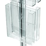6 cases A4, porte-logo, acier argent Présentoir documentation double face EUROPEL - Bacs A4 du présentoir EUROPEL 350501