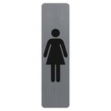 Verticale, aspect aluminium brossé, 44 x 165 mm Plaque Dame adhésive 67168E EXACOMPTA - Plaque adhésive Dame EXACOMPTA 67168E verticale, silhouette de femme