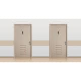 Verticale, aspect aluminium brossé, 44 x 165 mm Plaque Dame adhésive 67168E EXACOMPTA - Plaque Dame EXACOMPTA dans un couloir