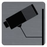 Carrée, aspect aluminium brossé, 75 x 75 mm Plaque Surveillance caméra adhésive 67180E EXACOMPTA - Plaque adhésive Surveillance caméra EXACOMPTA 67180E carrée, pictogramme de caméra