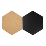 Lot de 7 hexagones, 4 ardoises et 3 liège Tableau craie et liège SILHOUETTE SECURIT - Set ardoises et liège Securit SILHOUETTE hexagones