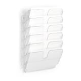 Trieur mural FLEXIPLUS DURABLE A4 paysage, 6 compartiments, transparent, vu de trois quarts
