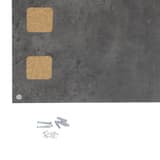 Aspect béton gris, 380 x 580 mm Tableau craie et liège LIVING WALL SECURIT - Tableau Securit LIVING WALL avec ses punaises, son kit de montage et son feutre-craie