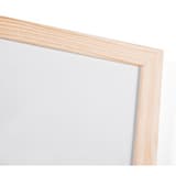 Magnétique, cadre en pin, 400 x 300 mm Tableau blanc Basic BI-OFFICE - Angle du cadre en pin du tableau blanc Bi-Office Basic