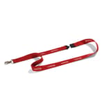 Rouge, fermeture de sécurité, 440 x 20 mm, lot de 10 Lanière badge VISITOR DURABLE - Lanière badge VISITOR DURABLE rouge, impression blanche