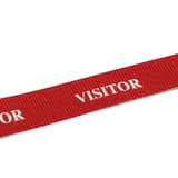 Rouge, fermeture de sécurité, 440 x 20 mm, lot de 10 Lanière badge VISITOR DURABLE - Impression blanche « VISITOR » de la lanière DURABLE