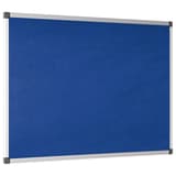 Feutre bleu, cadre aluminium, 900 x 600 mm Tableau feutrine Maya BI-OFFICE - Tableau feutrine Bi-Office Maya bleu à cadre aluminium, 900 x 600 mm, de trois quarts