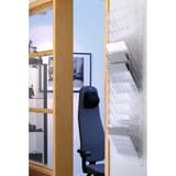 Trieur mural FLEXIBOXX DURABLE A4 paysage, 12 compartiments, transparent, fixé au mur d'un bureau