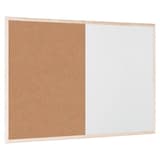 Magnétique, cadre en pin, 400 x 300 mm Tableau blanc et liège Basic BI-OFFICE - Tableau blanc et liège Bi-Office Basic, cadre en pin, vu de biais