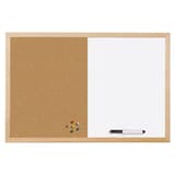 Magnétique, cadre en pin, 400 x 300 mm Tableau blanc et liège Basic BI-OFFICE - Tableau blanc et liège Bi-Office Basic avec punaises et feutre