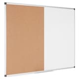 Magnétique, cadre aluminium, 900 x 600 mm Tableau blanc et liège Maya BI-OFFICE - Tableau blanc et liège Bi-Office Maya, cadre en aluminium, vu de biais