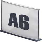 A6 paysage, anthracite, lot de 40 Plaque de porte Cinatur PAPERFLOW - Plaque de porte PAPERFLOW Cinatur A6 anthracite, fenêtre en polystyrène cristal