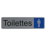 Plaque adhésive Toilettes EXACOMPTA 67159E, silhouette homme sur pavé bleu