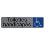 Plaque adhésive Toilettes handicapés EXACOMPTA 67164E, fauteuil roulant sur pavé bleu