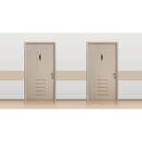Verticale, aspect aluminium brossé, 44 x 165 mm Plaque Homme adhésive 67169E EXACOMPTA - Plaques EXACOMPTA sur deux portes voisines