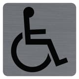 Plaque adhésive Handicapés EXACOMPTA 67191E carrée, fauteuil roulant noir