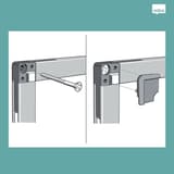 Fixation par les coins du tableau blanc nobo Essence