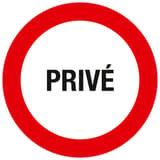 Panneau Privé EXACOMPTA 67108E, mot PRIVÉ noir dans un cercle rouge sur fond blanc