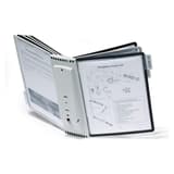 Porte document A4 mural DURABLE SHERPA à 10 pochettes grises et noires, ouvert